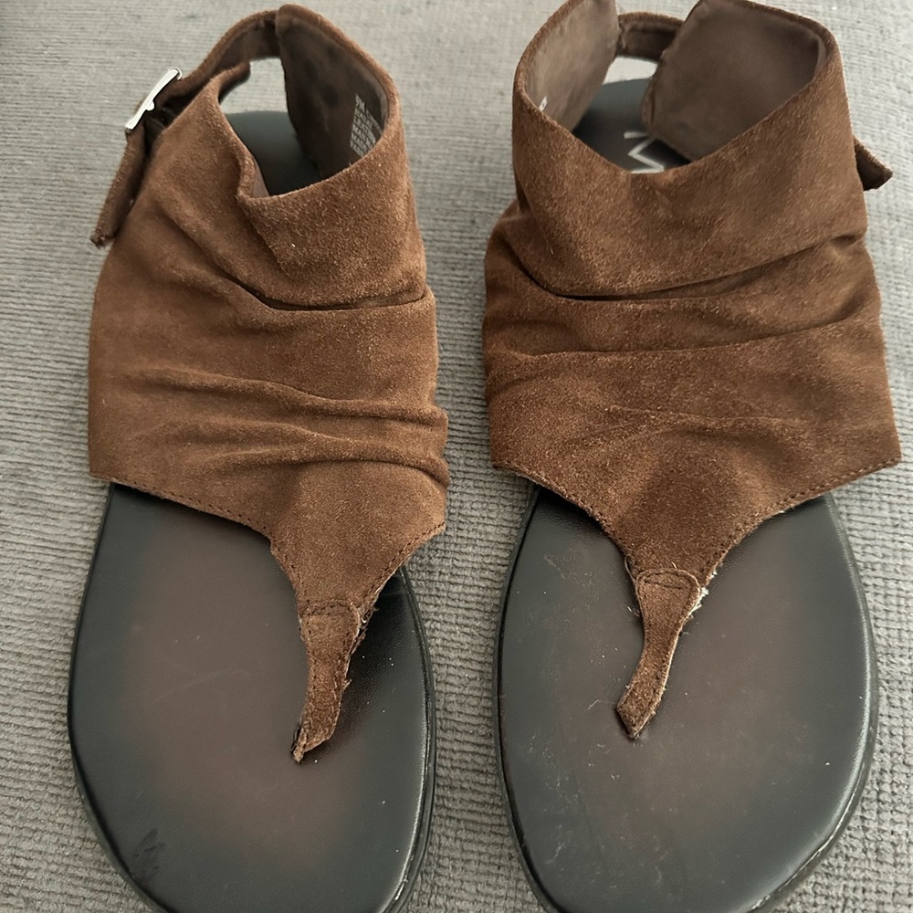 MIA Brown Suede Sandals